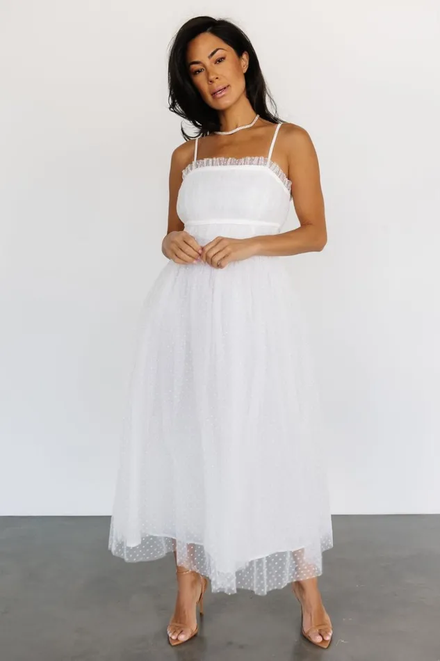 Baltic Born Midi Dresses Elsie Tulle Midi Dress White 8211 Women