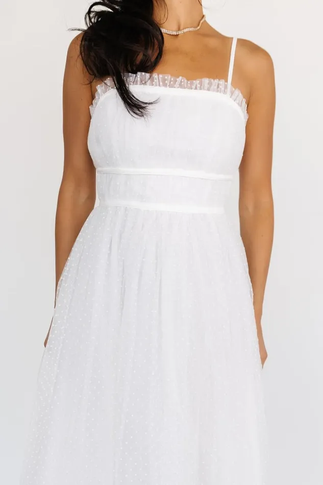 Baltic Born Midi Dresses Elsie Tulle Midi Dress White 8211 Women Baltic Born Midi Dresses Elsie Tulle Midi Dress White 8211 Women