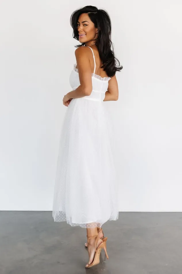 Baltic Born Midi Dresses Elsie Tulle Midi Dress White 8211 Women Baltic Born Midi Dresses Elsie Tulle Midi Dress White 8211 Women