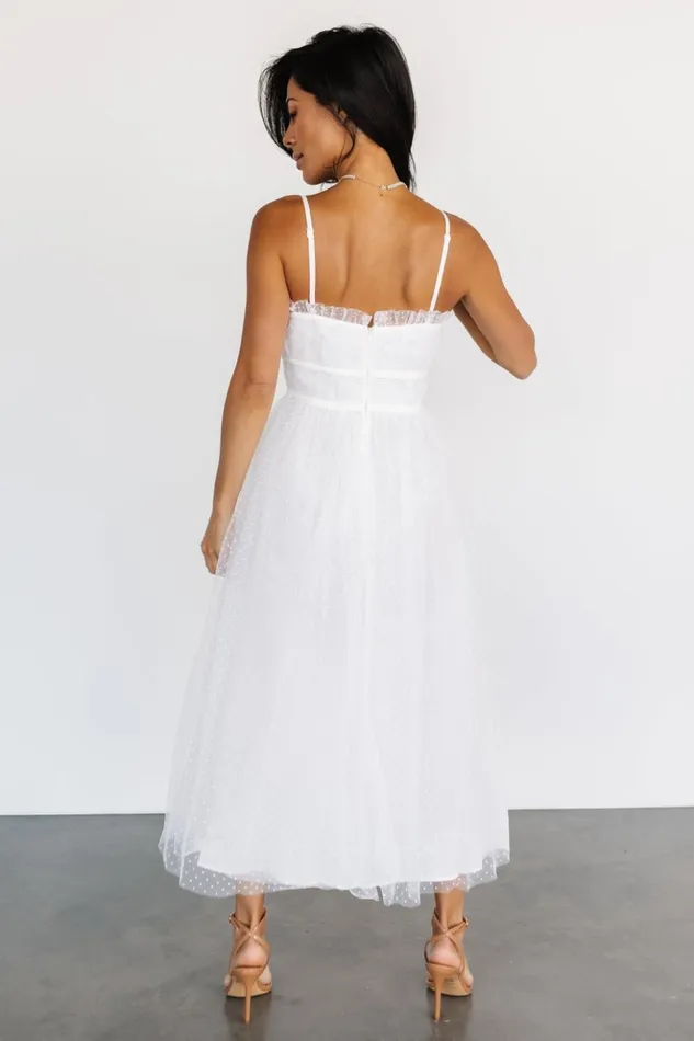 Baltic Born Midi Dresses Elsie Tulle Midi Dress White 8211 Women Baltic Born Midi Dresses Elsie Tulle Midi Dress White 8211 Women