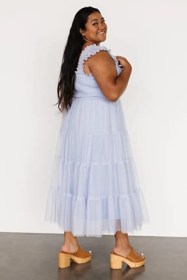Baltic Born Midi Dresses Emma Smocked Tulle Dress Light Blue 8211 Women Baltic Born Midi Dresses Emma Smocked Tulle Dress Light Blue 8211 Women
