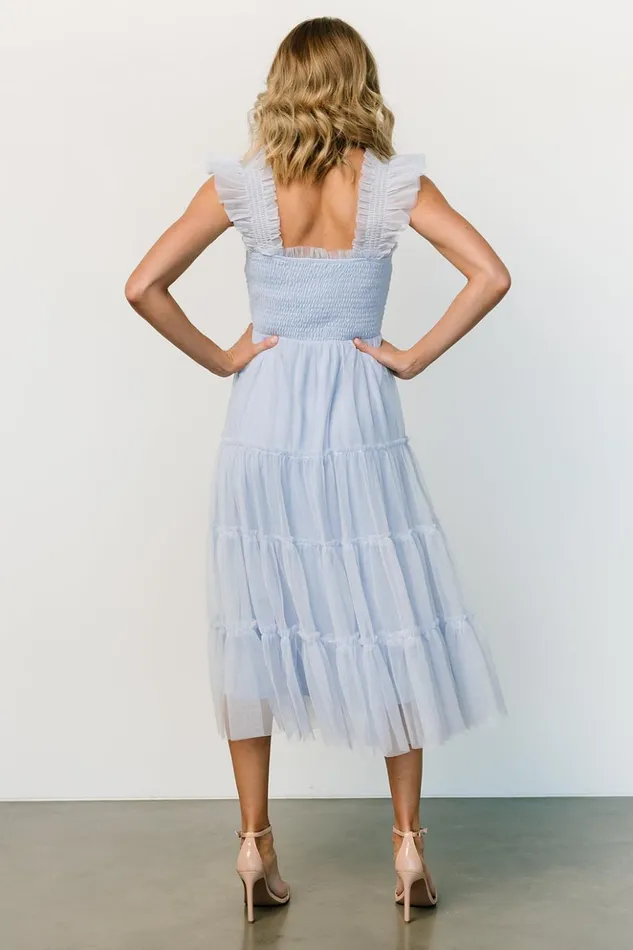Baltic Born Midi Dresses Emma Smocked Tulle Dress Light Blue 8211 Women Baltic Born Midi Dresses Emma Smocked Tulle Dress Light Blue 8211 Women
