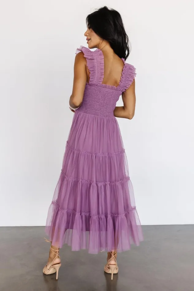 Baltic Born Midi Dresses Emma Smocked Tulle Dress Orchid 8211 Women Baltic Born Midi Dresses Emma Smocked Tulle Dress Orchid 8211 Women