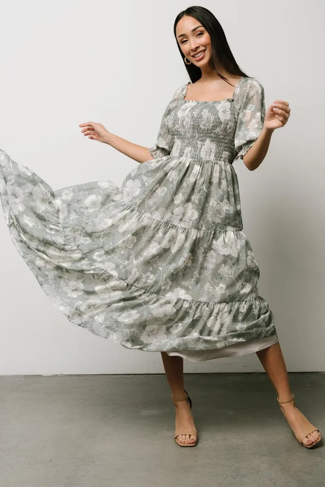 Baltic Born Midi Dresses Fabian Jacquard Midi Dress Dusty Sage 8211 Women Baltic Born Midi Dresses Fabian Jacquard Midi Dress Dusty Sage 8211 Women