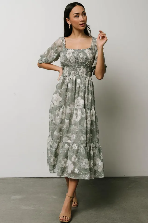 Baltic Born Midi Dresses Fabian Jacquard Midi Dress Dusty Sage 8211 Women Baltic Born Midi Dresses Fabian Jacquard Midi Dress Dusty Sage 8211 Women