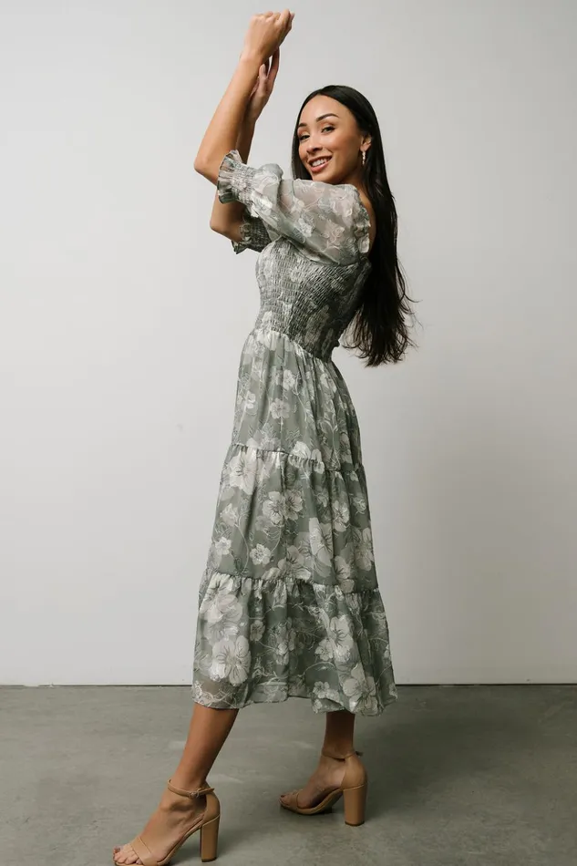 Baltic Born Midi Dresses Fabian Jacquard Midi Dress Dusty Sage 8211 Women Baltic Born Midi Dresses Fabian Jacquard Midi Dress Dusty Sage 8211 Women