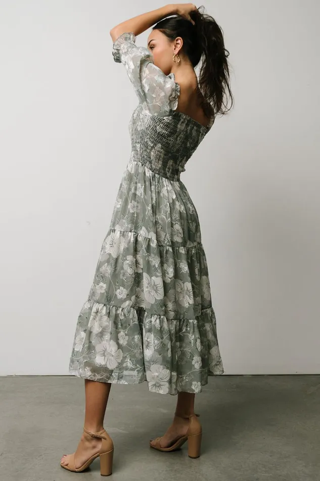 Baltic Born Midi Dresses Fabian Jacquard Midi Dress Dusty Sage 8211 Women Baltic Born Midi Dresses Fabian Jacquard Midi Dress Dusty Sage 8211 Women