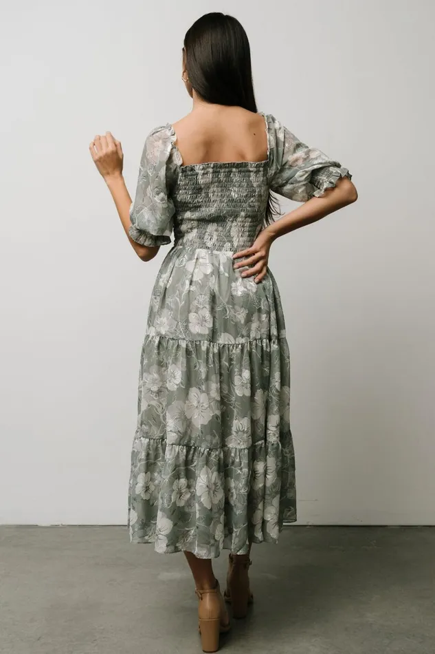 Baltic Born Midi Dresses Fabian Jacquard Midi Dress Dusty Sage 8211 Women Baltic Born Midi Dresses Fabian Jacquard Midi Dress Dusty Sage 8211 Women
