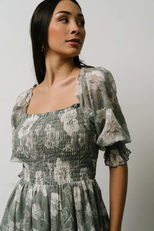 Baltic Born Midi Dresses Fabian Jacquard Midi Dress Dusty Sage 8211 Women Baltic Born Midi Dresses Fabian Jacquard Midi Dress Dusty Sage 8211 Women