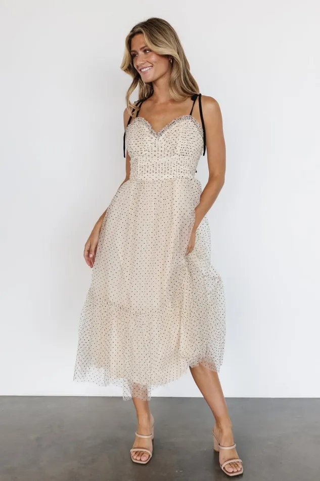 Baltic Born Midi Dresses Izzy Tulle Midi Dress Cream Black 8211 Women