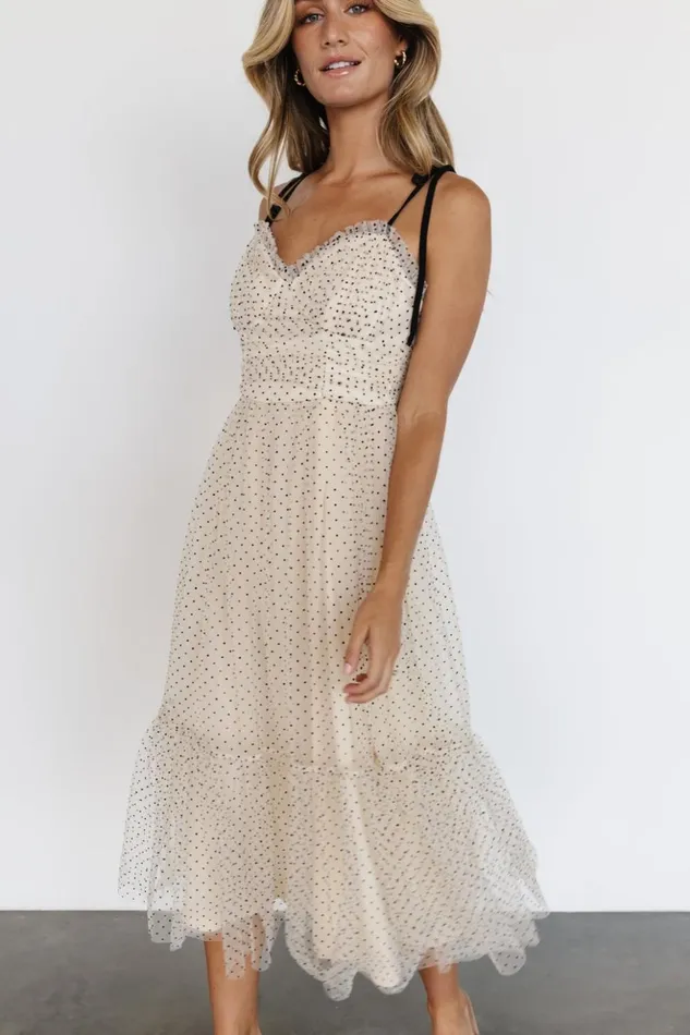 Baltic Born Midi Dresses Izzy Tulle Midi Dress Cream Black 8211 Women Baltic Born Midi Dresses Izzy Tulle Midi Dress Cream Black 8211 Women