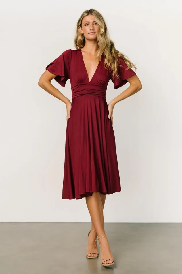 Baltic Born Midi Dresses Janette Midi Dress Wine 8211 Women