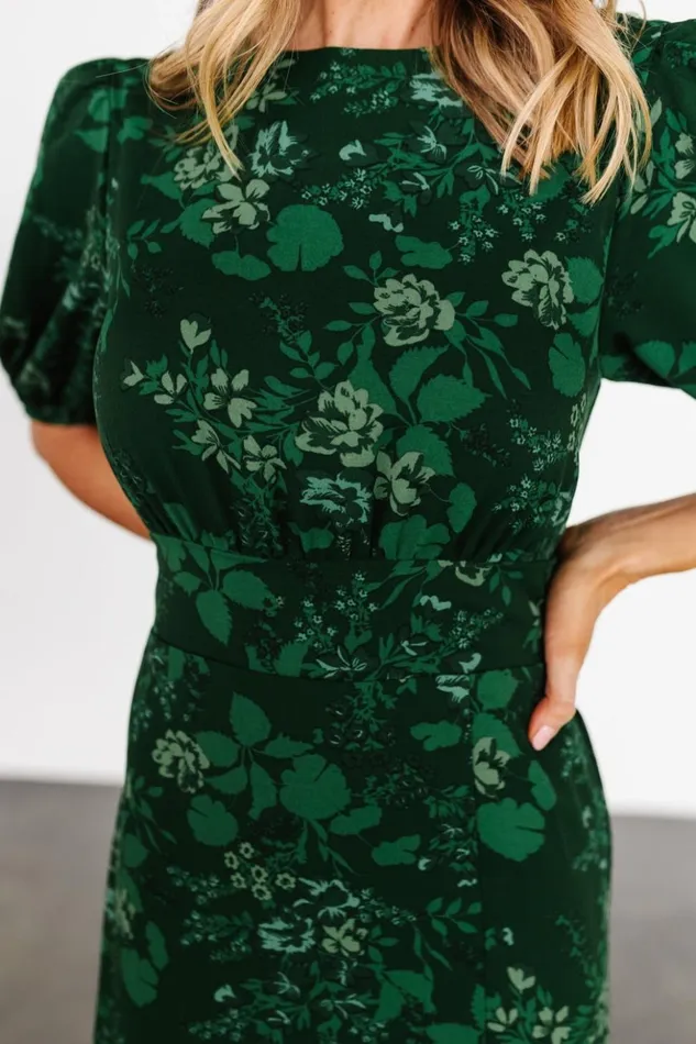 Baltic Born Midi Dresses Janna Midi Dress Emerald Floral 8211 Women Baltic Born Midi Dresses Janna Midi Dress Emerald Floral 8211 Women
