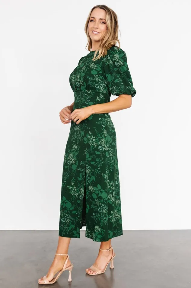 Baltic Born Midi Dresses Janna Midi Dress Emerald Floral 8211 Women Baltic Born Midi Dresses Janna Midi Dress Emerald Floral 8211 Women