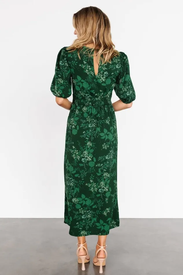 Baltic Born Midi Dresses Janna Midi Dress Emerald Floral 8211 Women Baltic Born Midi Dresses Janna Midi Dress Emerald Floral 8211 Women