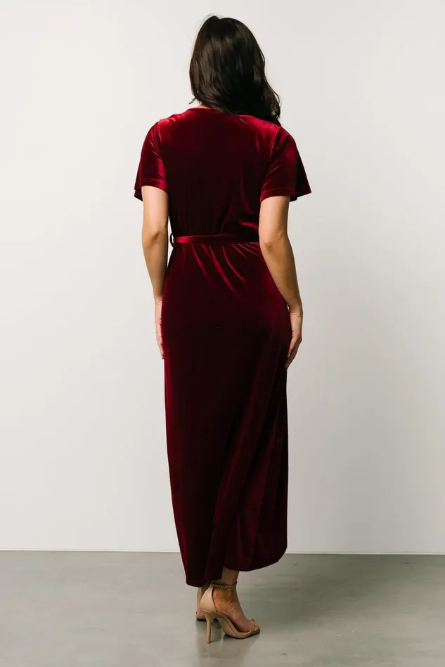 Baltic Born Midi Dresses Nadine Velvet Midi Dress Merlot 8211 Women Baltic Born Midi Dresses Nadine Velvet Midi Dress Merlot 8211 Women