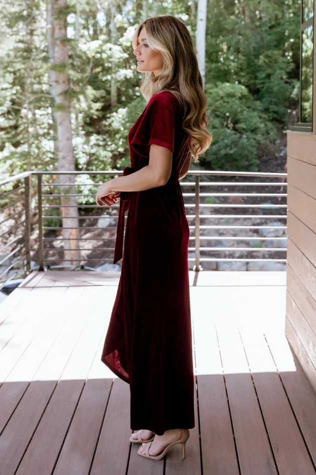 Baltic Born Midi Dresses Nadine Velvet Midi Dress Merlot 8211 Women Baltic Born Midi Dresses Nadine Velvet Midi Dress Merlot 8211 Women