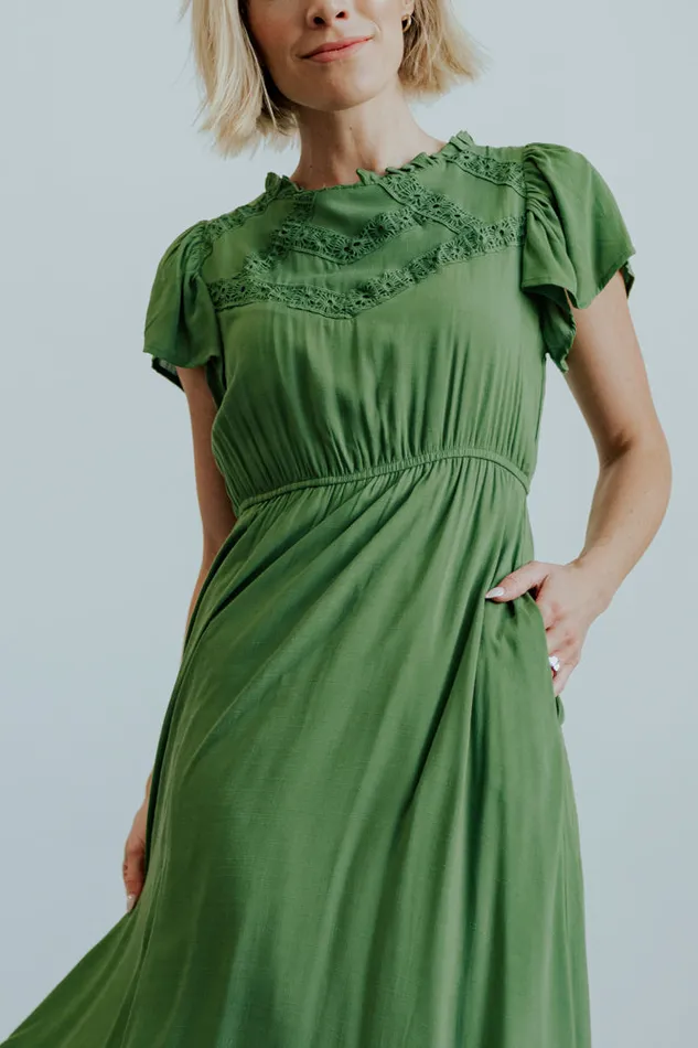 Baltic Born Midi Dresses Prestyn Midi Dress Green 8211 Women Baltic Born Midi Dresses Prestyn Midi Dress Green 8211 Women