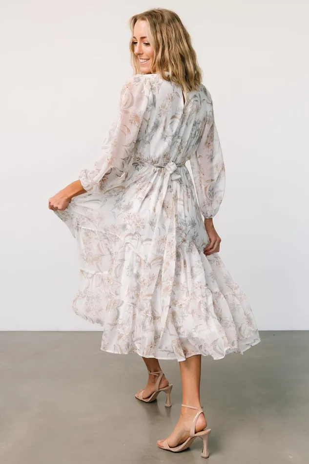 Baltic Born Midi Dresses Raven Midi Dress Off White Floral 8211 Women Baltic Born Midi Dresses Raven Midi Dress Off White Floral 8211 Women