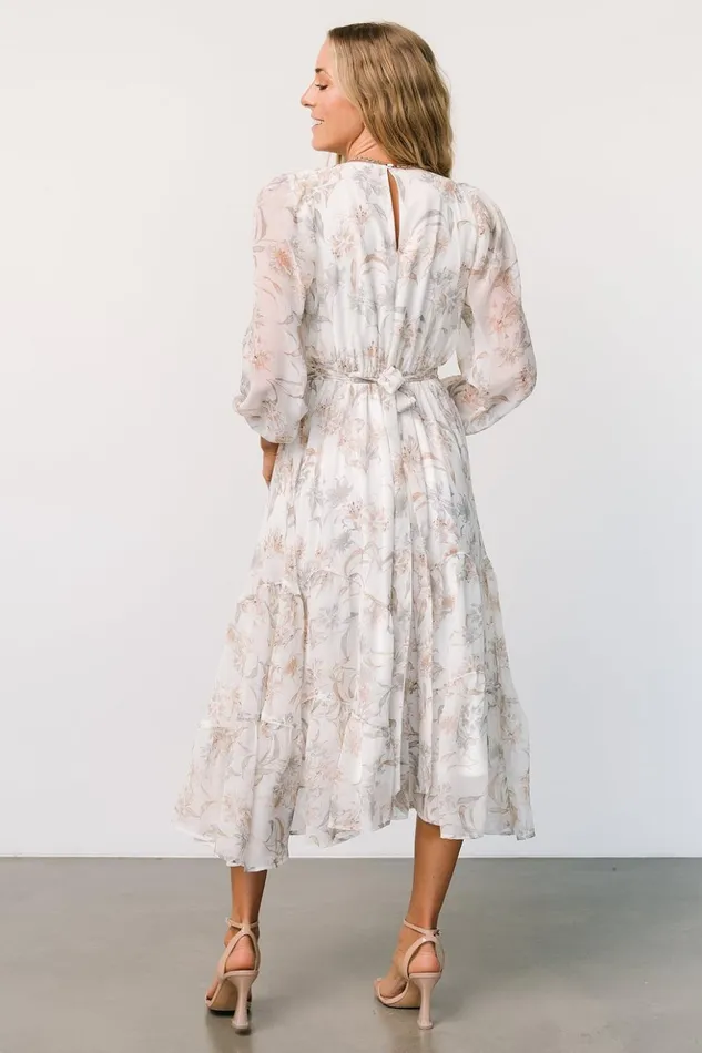 Baltic Born Midi Dresses Raven Midi Dress Off White Floral 8211 Women Baltic Born Midi Dresses Raven Midi Dress Off White Floral 8211 Women