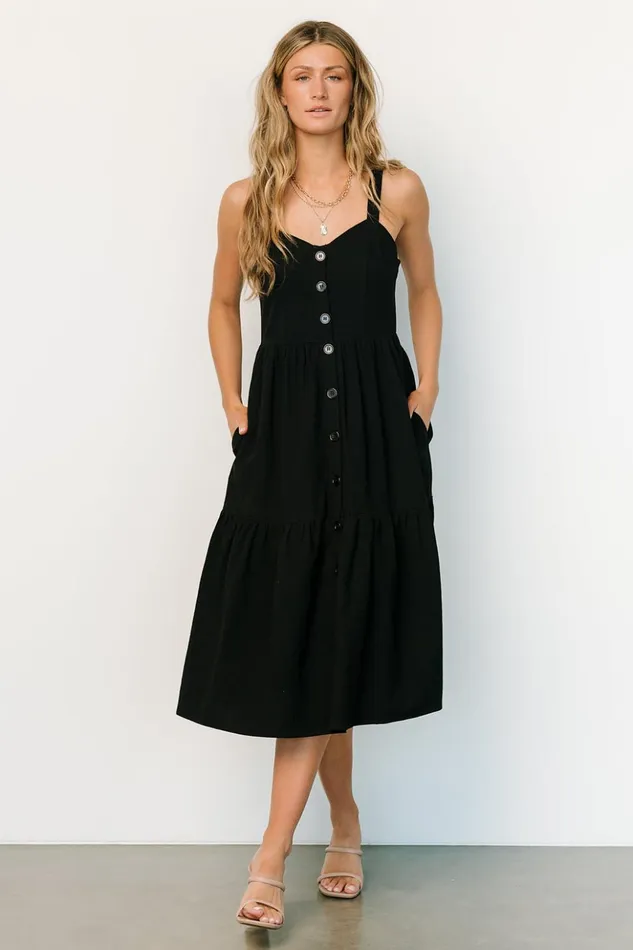 Baltic Born Midi Dresses Sammy Tank Midi Dress Black 8211 Women Baltic Born Midi Dresses Sammy Tank Midi Dress Black 8211 Women