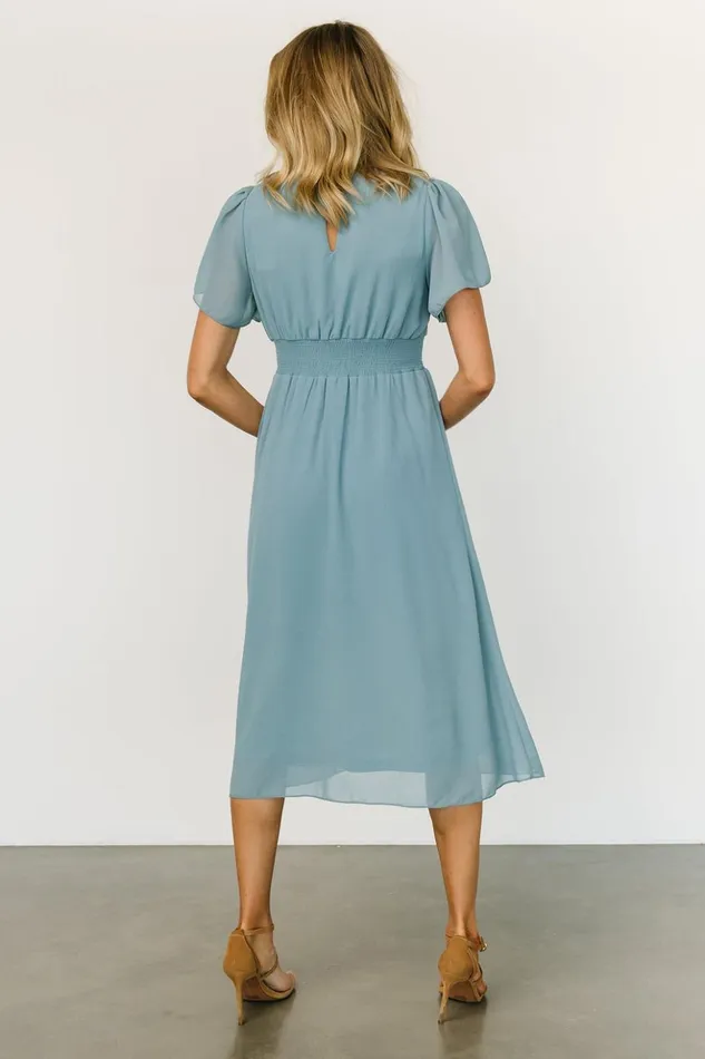 Baltic Born Midi Dresses Sarah Smocked Midi Dress Lagoon Blue 8211 Women Baltic Born Midi Dresses Sarah Smocked Midi Dress Lagoon Blue 8211 Women
