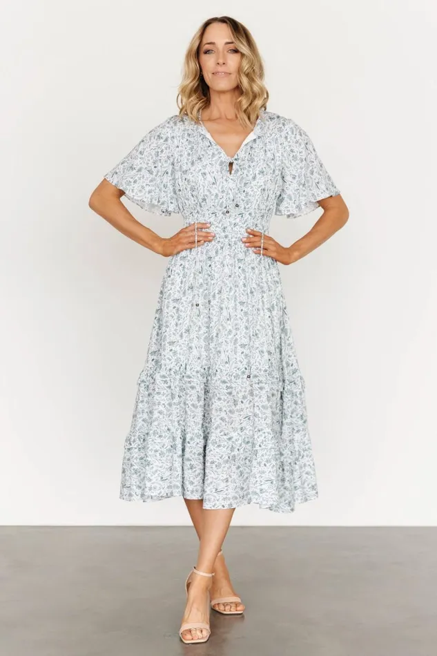 Baltic Born Midi Dresses Spell Boho Midi Dress White Sage 8211 Women
