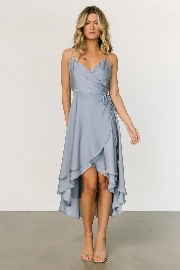 Baltic Born Midi Dresses Steffi Tulip Wrap Dress Dusty Blue 8211 Women