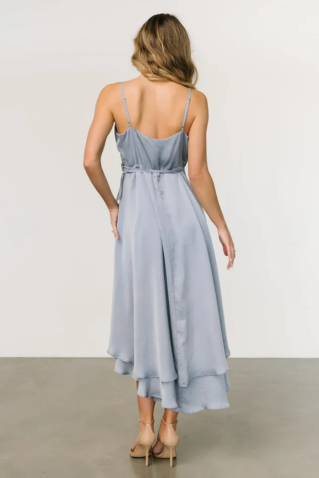 Baltic Born Midi Dresses Steffi Tulip Wrap Dress Dusty Blue 8211 Women Baltic Born Midi Dresses Steffi Tulip Wrap Dress Dusty Blue 8211 Women