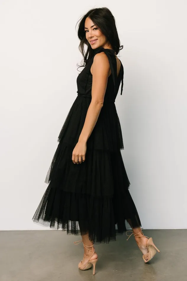 Baltic Born Midi Dresses Tessa Tiered Tulle Tank Dress Black 8211 Women Baltic Born Midi Dresses Tessa Tiered Tulle Tank Dress Black 8211 Women