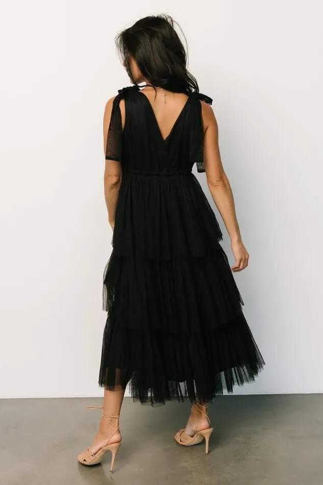 Baltic Born Midi Dresses Tessa Tiered Tulle Tank Dress Black 8211 Women Baltic Born Midi Dresses Tessa Tiered Tulle Tank Dress Black 8211 Women