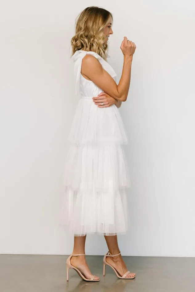 Baltic Born Midi Dresses Tessa Tiered Tulle Tank Dress White 8211 Women Baltic Born Midi Dresses Tessa Tiered Tulle Tank Dress White 8211 Women