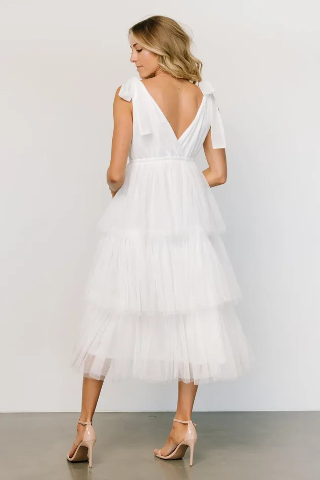 Baltic Born Midi Dresses Tessa Tiered Tulle Tank Dress White 8211 Women Baltic Born Midi Dresses Tessa Tiered Tulle Tank Dress White 8211 Women