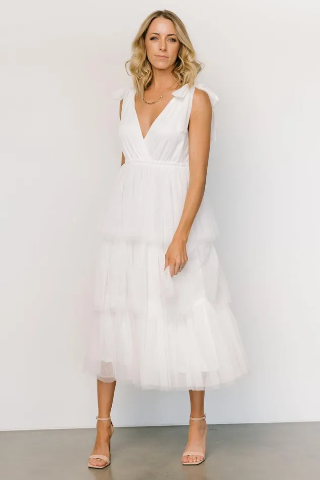 Baltic Born Midi Dresses Tessa Tiered Tulle Tank Dress White 8211 Women Baltic Born Midi Dresses Tessa Tiered Tulle Tank Dress White 8211 Women
