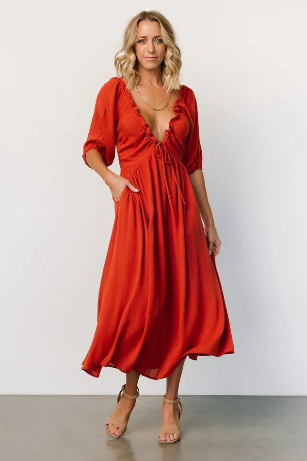 Baltic Born Midi Dresses Vicki Midi Dress Rust 8211 Women