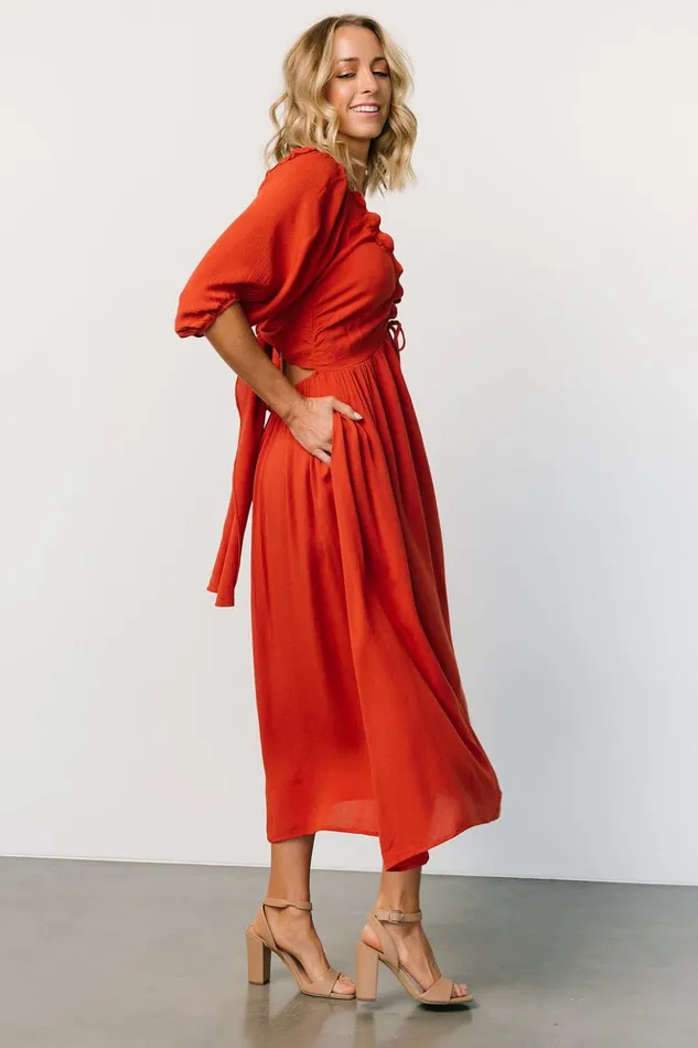 Baltic Born Midi Dresses Vicki Midi Dress Rust 8211 Women Baltic Born Midi Dresses Vicki Midi Dress Rust 8211 Women
