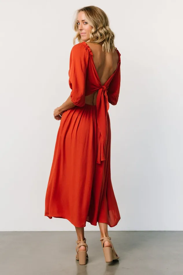 Baltic Born Midi Dresses Vicki Midi Dress Rust 8211 Women Baltic Born Midi Dresses Vicki Midi Dress Rust 8211 Women