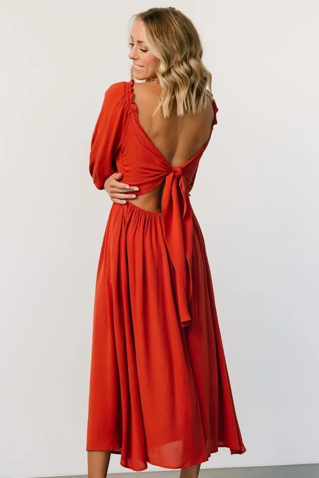 Baltic Born Midi Dresses Vicki Midi Dress Rust 8211 Women Baltic Born Midi Dresses Vicki Midi Dress Rust 8211 Women
