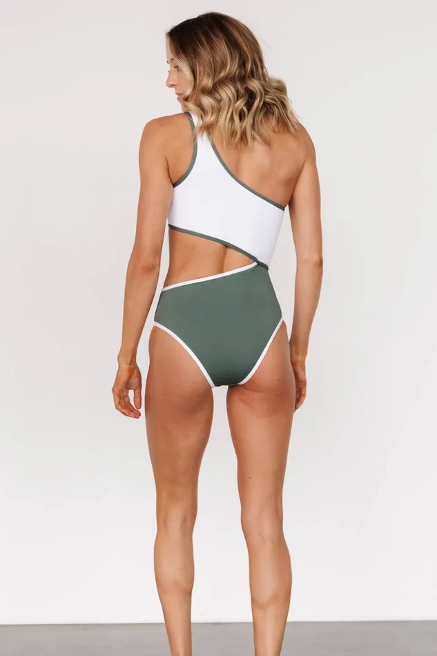 Baltic Born One Piece Portofino One Piece Olive White 8211 Women Baltic Born One Piece Portofino One Piece Olive White 8211 Women