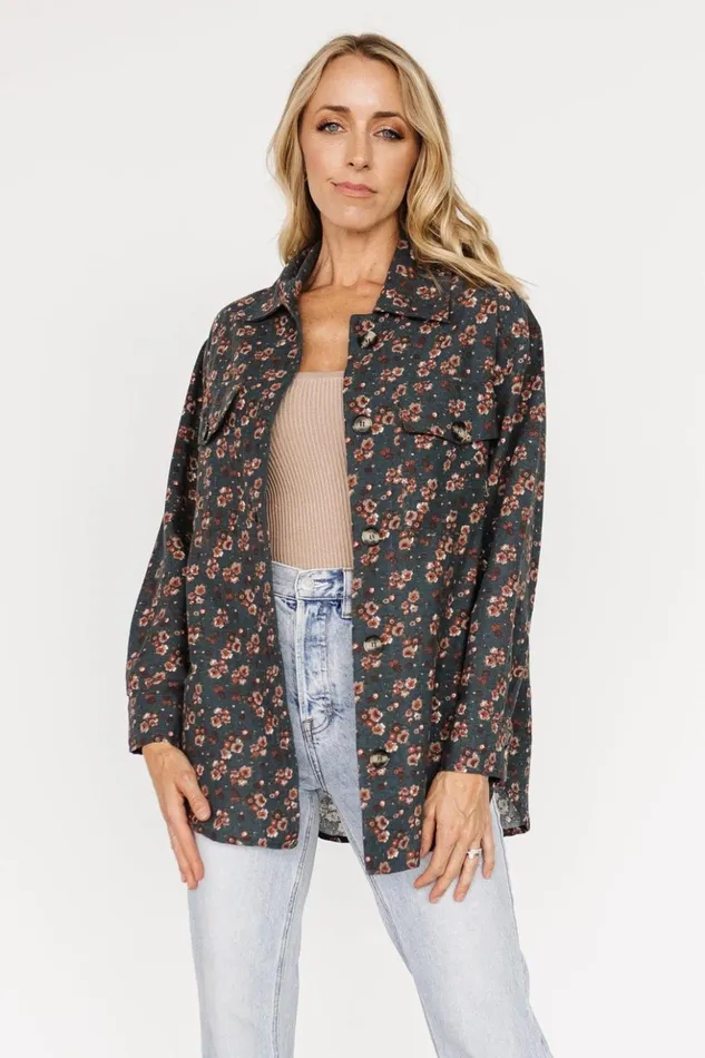 Baltic Born Outerwear Ada Shacket Jade Floral 8211 Women