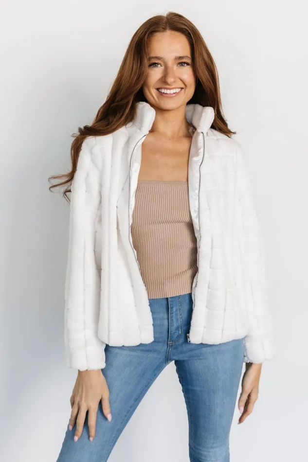 Baltic Born Outerwear Andrews Faux Fur Jacket Off White 8211 Women