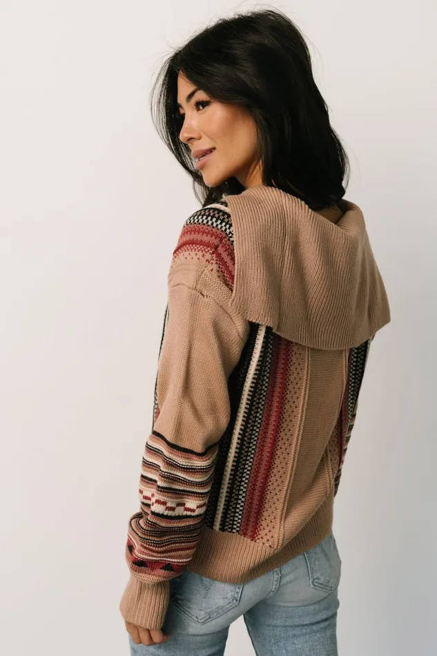Baltic Born Outerwear Arvada Zip Up Sweater Camel Multi 8211 Women Baltic Born Outerwear Arvada Zip Up Sweater Camel Multi 8211 Women