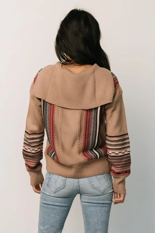 Baltic Born Outerwear Arvada Zip Up Sweater Camel Multi 8211 Women Baltic Born Outerwear Arvada Zip Up Sweater Camel Multi 8211 Women