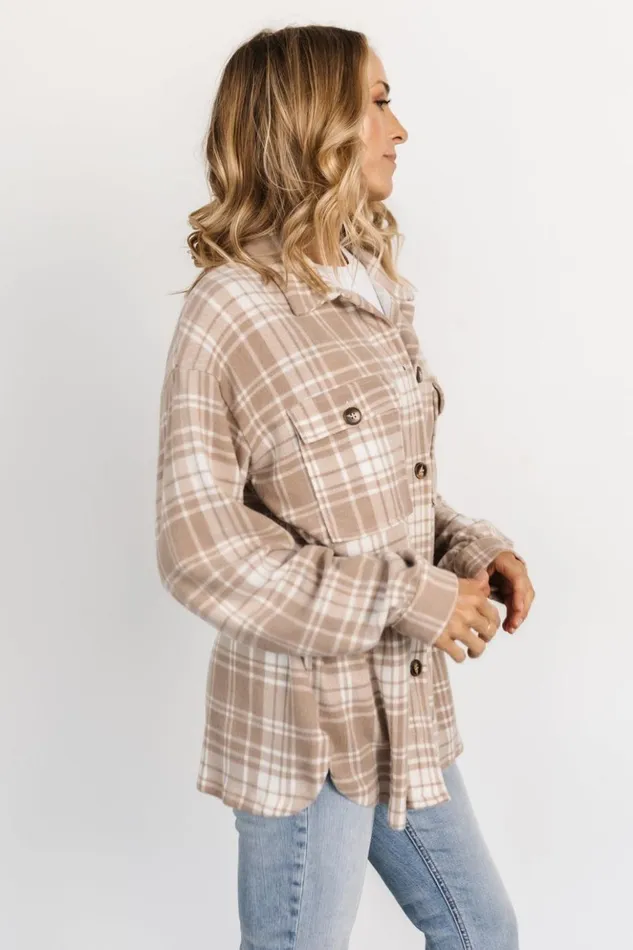 Baltic Born Outerwear Bex Plaid Shacket Taupe Off White 8211 Women Baltic Born Outerwear Bex Plaid Shacket Taupe Off White 8211 Women