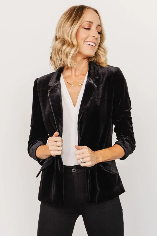 Baltic Born Outerwear Brinton Velvet Blazer Black 8211 Women