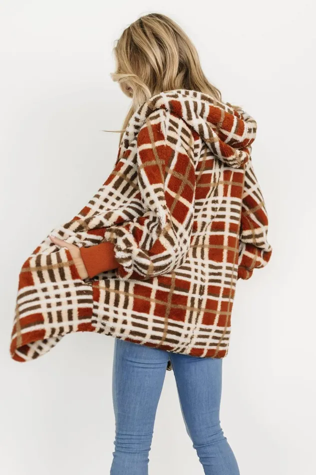 Baltic Born Outerwear Brody Plaid Teddy Jacket Rust Multi 8211 Women Baltic Born Outerwear Brody Plaid Teddy Jacket Rust Multi 8211 Women