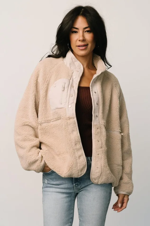 Baltic Born Outerwear Brynn Sherpa Jacket Natural 8211 Women