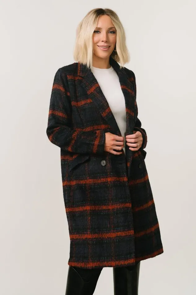 Baltic Born Outerwear Dickinson Trench Coat Navy Multi 8211 Women