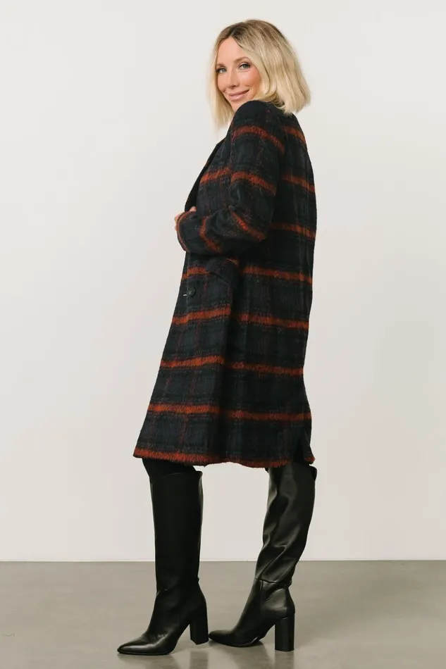 Baltic Born Outerwear Dickinson Trench Coat Navy Multi 8211 Women Baltic Born Outerwear Dickinson Trench Coat Navy Multi 8211 Women