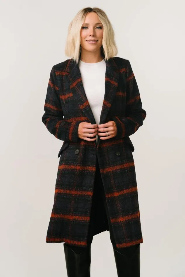 Baltic Born Outerwear Dickinson Trench Coat Navy Multi 8211 Women Baltic Born Outerwear Dickinson Trench Coat Navy Multi 8211 Women